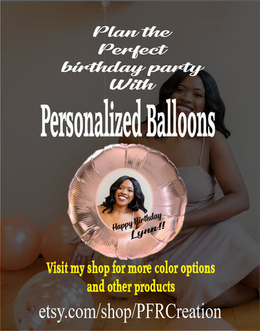 Gold Balloons Custom Printed Balloons | Photos | mylar |f or birthday | baby showers | anniversary | In Memory of | Logos