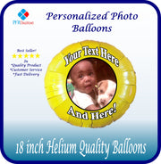 Personalized photo balloons, Customized printed Mylar 18 inch Circle foil in 20 colors