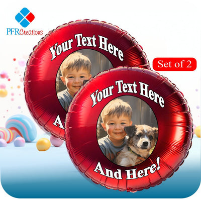 custom printed Foil balloons, Two Photo balloons. Personalized Balloons  Party Supplies