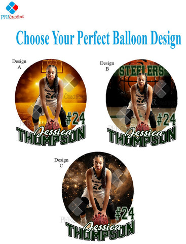 Custom Sports Team Celebration Balloon - Personalized Foil Balloon with Name & Number - Perfect for Team Tributes and Sports Fans