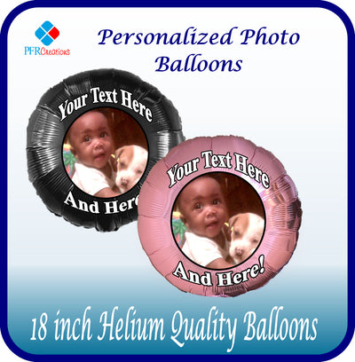 Custom Printed Birthday Balloons, Two Photo balloons. Personalized Balloons  Party Supplies